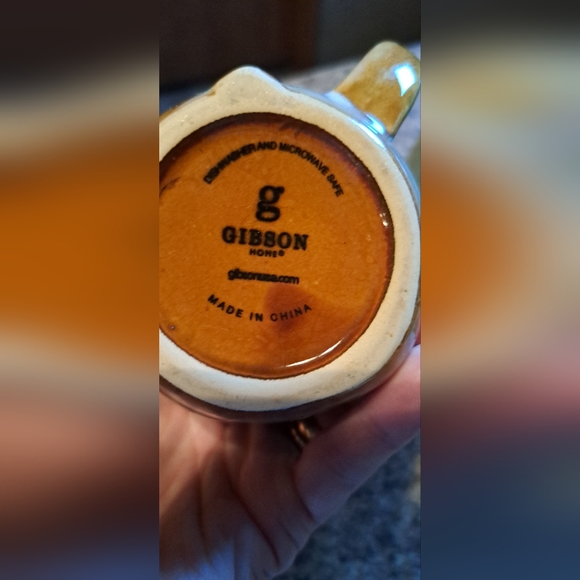 2-Gibson Owl Coffee Tea Mug Creme/Blueish Glaze Stoneware Pottery Heavy Ceramic - Picture 4 of 9